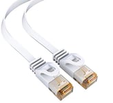 mumbi 28261 Cat.6 UTP Câble réseau de raccordement LAN Ethernet Patch avec connecteurs RJ-45, ultra plat 1.00m, blanc