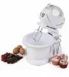 New 250W White Electric Twin Hand and Stand Kitchen Chopper Mixing Mixer