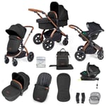 Ickle Bubba Stomp Luxe i-Size, Isofix Travel System Midnight