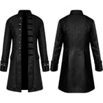 Män Barn Steampunk Trenchcoat / Skjorta Vintage Prince Overcoat Medeltida Renässans Jacka Viktoriansk Edwardiansk Cosplay Kostym-WELLNGS black Jacket 155