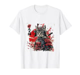 Japanese Art Cat Ninja Ukiyo-e Anime Style Samurai Cat T-Shirt