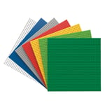 BiOBUDDi Byggeplader - 7 Farver 7 stk - Mål: 25 x 25 cm (32 x 32 knopper)
