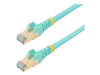 StarTech.com 7.5m CAT6A Ethernet Cable, 10 Gigabit Shielded Snagless RJ45 100W PoE Patch Cord, CAT 6A 10GbE STP Network Cable w/Strain Relief, Aqua, Fluke Tested/UL Certified Wiring/TIA - Category 6A - 26AWG (6ASPAT750CMAQ) - Koblingskabel - RJ-45 (hann) til RJ-45 (hann) - 7.5 m - STP - CAT 6a - formstøpt, uten hindringer - akvamarin