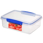 Sistema KLIP IT Food Storage Container | 2 L | Airtight & Stackable Food Container with Clip-Close Lid | BPA-Free | Blue Clips | 1 Count