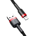 Baseus Cafule USB til Lightning-kabel 3m - Flettet Sort