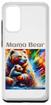 Coque pour Galaxy S20 Art animalier coloré de maman ours et de son petit