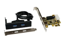 Exsys Carte d'interface, Carte PCIe USB 3.0 pour Panneau Avant de 3,5 Pouces, [11072]