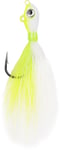 Mustad Big Eye Bucktail jiggskalle 7 g med 2/0 krok chartreuse/white 1-pack