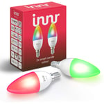 Innr Smart Candle Bulb Colour E14, Works with Philips Hue*, Alexa & Google (Hub Required) dimmable, RGBW, 2-Pack, RB 250 C-2
