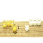 2pcs Miniature Milk Glass Kitchen Orange Drink Food Cup Decor Do White 0