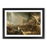 Big Box Art Course of The Empire Destruction by Thomas Cole Framed Wall Art Picture Print Ready to Hang, Black A2 (62 x 45 cm)