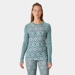 Helly Hansen Dam Lifa Merino Graphic Baslager I Mellanviktsklass Grön XL