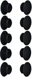 cyclingcolors 10x cache trou bouchon plastique 5mm à 35mm capuchon protection vis blanc noir gris marron meuble table chaise mur (Øtrou 10mm/Noir RAL 9005)