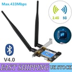 433M 2.4/5G WiFi Wireless Bluetooth PCI-E Network Card 802.11AC For all-in-1 PC