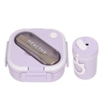 (Purple)Airshi Lunch Box Container Microwave Heating Bento Box Cute Multi