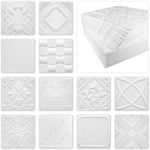 Dalles plafond polystyrène eps blanc 30 décors différents 50x50cm paquet économique: 10 m² / 40 plaques, Chicago - Marbet Design