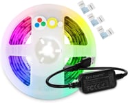 5V ZigBee Mini USB RGB CCT Controller Kit with 2M LED Strip Light TV Backlight Colour Changing and Dual White ZigBee Light Link App Compatible with ZLL Bridges Hub