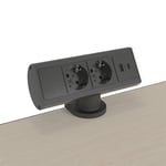 Kondator Axessline Desk - 2xpower 1xusb-a 1xusb-c Charging Black