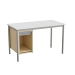 Sybord 135, 1200x600 mm, höjd 720 mm, vit laminat, silver stativ