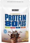 Weider Protein 80 plus (500G) Chocolate Flavor. Multi-Protein Source: Casein, Mi