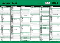 Kalender 2024 7.Sans Kontorkalender enkel A4 m/lin