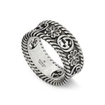 Gucci Interlocking Sterling Silver Motif Flower Ring D - S