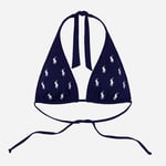 Polo Ralph Lauren Logo Icons Slide Halter Bra - Navy