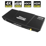 NÖRDIC KVM Switch 2 til 1 HDMI 2.0 4K 60Hz 3xUSB for PC, Xbox, PS5 og bærbar HDR10 HDCP2.2