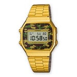 Unisex Watch CASIO A-168WEGC-3D Mimetic Golden Gold Camouflage VINTAGE