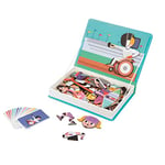 Janod - Magnéti'Book Sports - Jeu Educatif Magnétique 48 Aimants + 16 Cartes Modèles - Jouet Enfant en Carton FSC - Dès 3 Ans, J02596