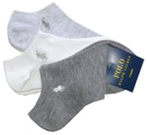 Ralph Lauren Womens 3 Pack Socks - Light Grey,White & Grey