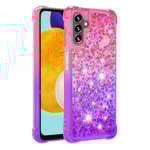 SKALO Samsung A04s 4G Kvicksand Glitter Hjärtan TPU-skal - Rosa- multifärg