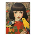 Birds Of A Feather Modern Portrait Living Room Wall Art Print