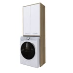 Skåp ovanför tvättmaskin med långdörr i SONOMA EK / VIT