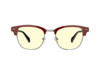 Gunnar Optiks Dbl-66601, Unisex, Rund, Klassisk, Svart, Röd, Metall, Nylonpolymer, Bärnsten