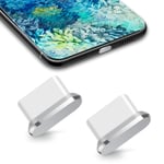 TITACUTE USB Type C Anti Dust Plugs 2 Pack, Type C Dust Cap Cover Port Plug for Samsung Galaxy S21 S20 FE Note 20 Ultra Note 20 OnePlus Nord 2 5G 9 9 Pro 8T 8 Pro 8 7T 7 Pro Google Pixel 5 4a Silver