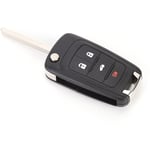Sjlerst - Coque de rechange noire pour clé télécommande à 4 boutons de voiture, compatible avec chevrolet