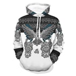 Twelve constellations Unisex Hoodies Viking Eagle Cool Individuality Ultra Soft Print Sweatshirt White 5XL