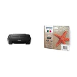 Canon PIXMA MG2550S Colour 3-in-1 Inkjet Printer - Fast and affordable printer, scanner and copier & Epson 603 Starfish Genuine, 4-Colours Multipack Ink Cartridges