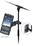 Black Apple iPad 1 2 3 & Tablet Up Right Music Microphone Stand Adaptor Holder