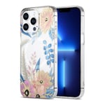 iPhone 13 Pro Mobilskal MagSafe - Blommor Rosa/Blå multifärg