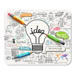 Mousepad Computer Notepad Office Sketch Lightbulb Ideas Doodles School Creative Science Study Technology Engineer Home School Game Player Computer Worker Inch
