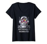 Womens Funny AI Artificially Inebriated Drunk Robot Stoned Tipsy V-Neck T-Shirt