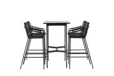 Venture Design Rax & Tvist bargrupp Svart/svart 4 stolar & bord 120 x 60 cm