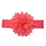 Lace Flower Headband Girl Elastic Hair Ribbon Chiffon Baby Flowe Red