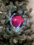 EUROPALMS LED Snowball 8cm, pink 5x, Europalms LED Julkulor 8cm, rosa 5x