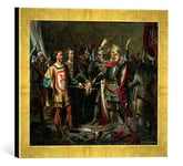 'Encadré Image de maksym iljan Antoni piotrowski "Wladyslaw II jagiellończyk (c.1351–1434) Before The Battle of Tannenberg, 15th July 1410, 1854, d'art dans le cadre de haute qualité Photos fait main, 40 x 30 cm, Doré Raya