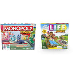 Monopoly Junior Board Game, 2-Sided Gameboard, 2 Games in 1, Monopoly Game for Younger Children & Hasbro Gaming The Game of Life Junior Board Game for Kids From Age 5, Game for 2 to 4 Players