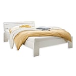 Stella Trading Brest Lit futon 140 x 200 cm – Chambre Adolescente Minimaliste Double en Blanc Brillant, 145 x 74 x 213 cm