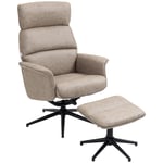 Swivel Recliner Chair and Footstool Upholstered Reclining Armchair